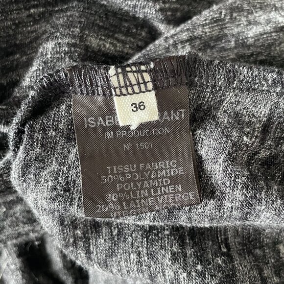 Isabel Marant Etoile Women's Dress 36/4 Gray Wilder Twist Front Long Sleeve Wool - Picture 6 of 8